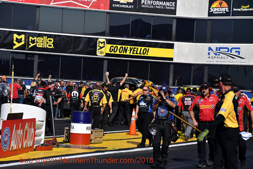 Victory celebration as J.R. Todd has just won the World Championship